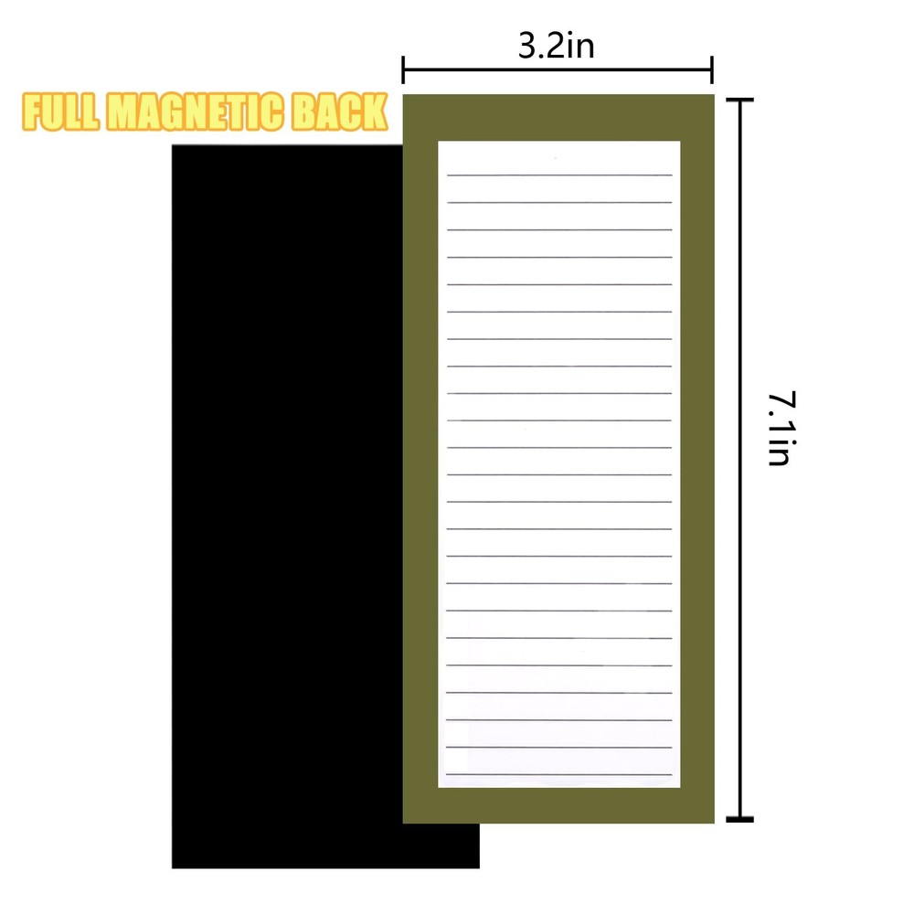 FLIPPED 4 Pack Magnetic Notepads for Refrigerator, Notepad Grocery List Large...