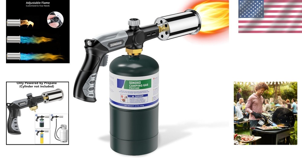 Versatile Cooking Propane Torch L8010: Safe, Adjustable Flame for Every Occasion