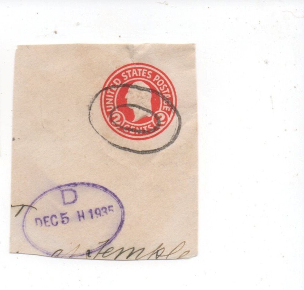 United States used cut square U429 x4