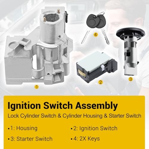 Ignition Assembly Lock Cylinder Switch & Housing & Starter Switch 924-715