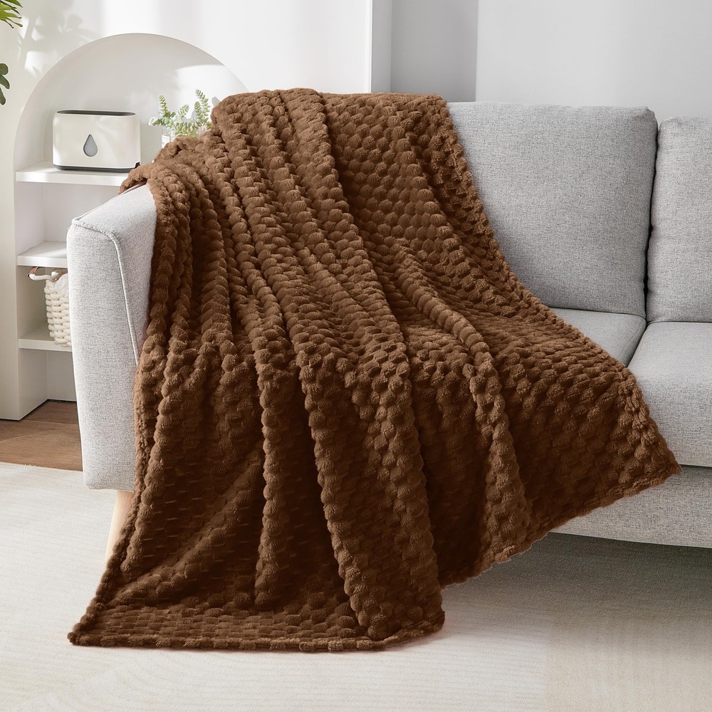 Fleece Throw Blanket for Couch or Bed 3D Imitation Turtle Shell Jacquard Dec...