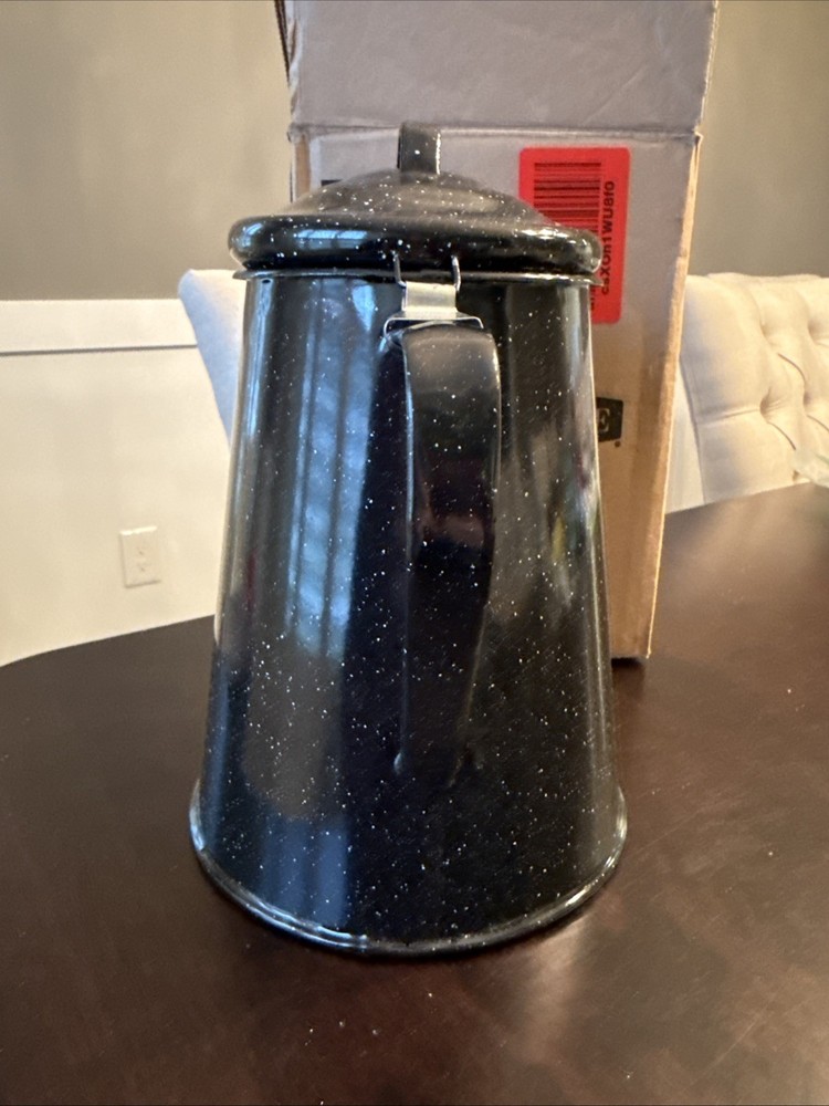 Granite Ware Coffee Boiler, 12 Cup - Speckled Black