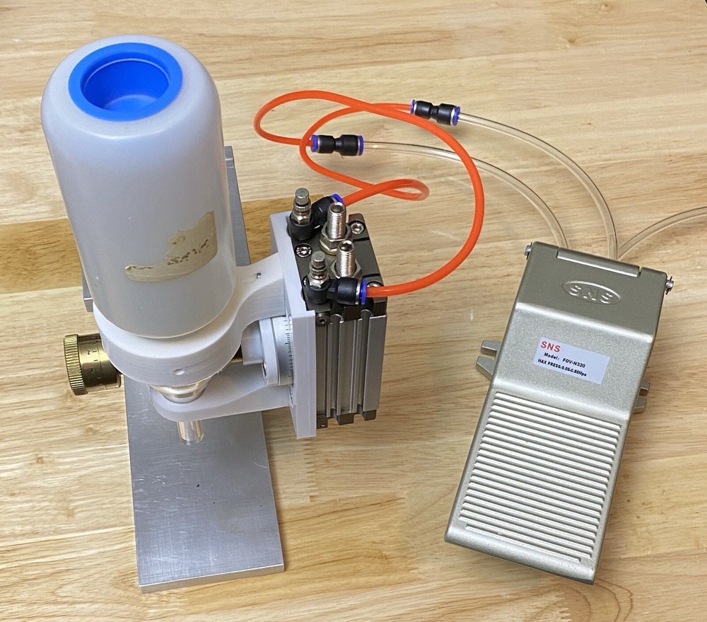 Pneumatic Activated Assembly For Harrell's Precision Reloading Powder Drop