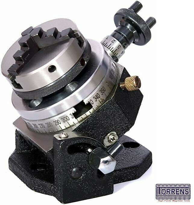 3"(80 mm)Tilting Rotary Table + 50mm Chuck Centering Self with Back Plate+Tnut.,