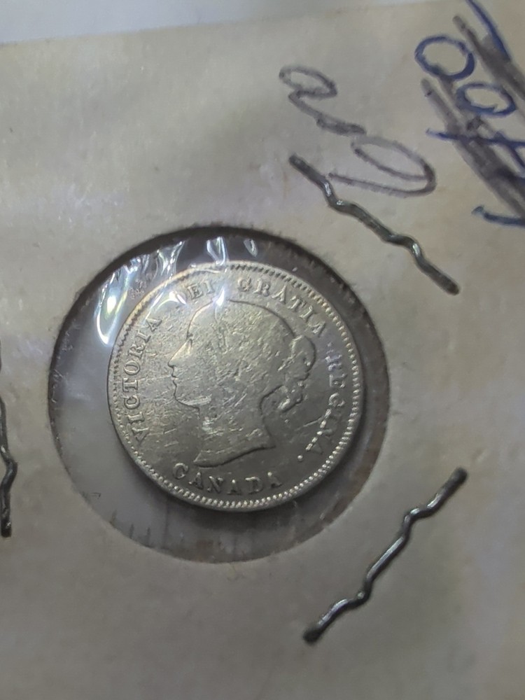 1897 CANADA SILVER 5 CENTS - Rough surfaces-CC10
