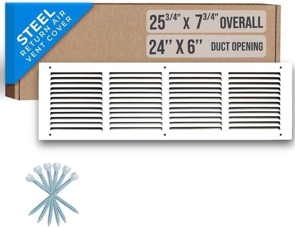 Handua 24x6 Duct Return Air Grille, White
