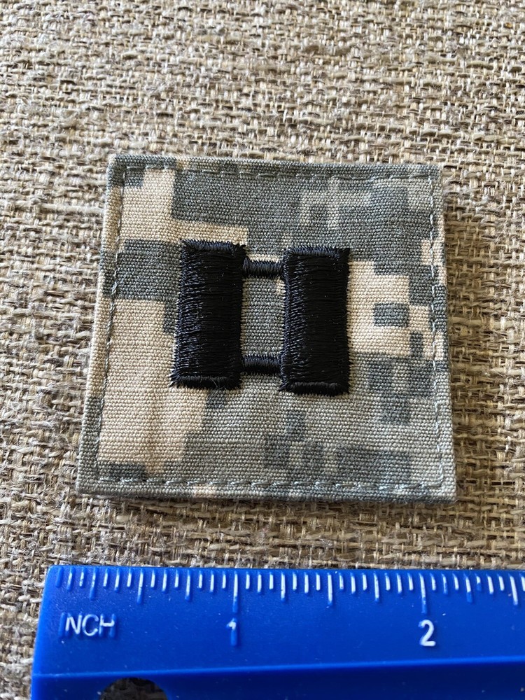 US Army Captain CPT O-3 Rank ACU Hook / Loop Pattern Military Patch INV6596