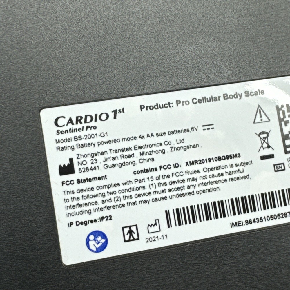 CARDIO 1st SENTINEL PRO CELLULAR BODY SCALE