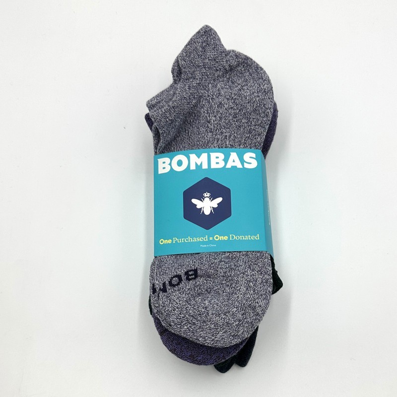 4 pairs BOMBAS Men's honeycomb Marl Ankle Socks Cushion Size Large Colorful