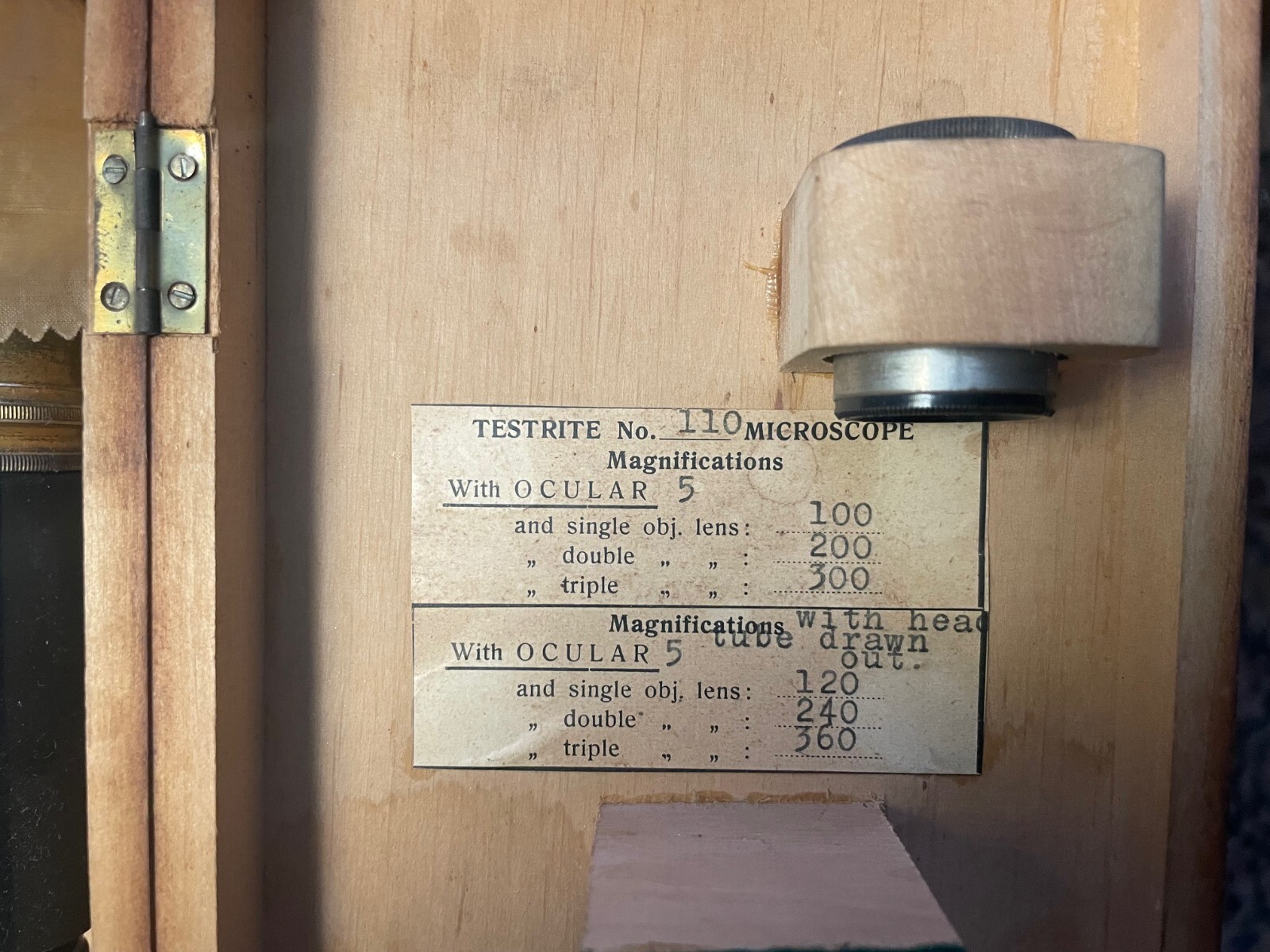 Vintage Testrite No. 110 Student Microscope with Travel Case