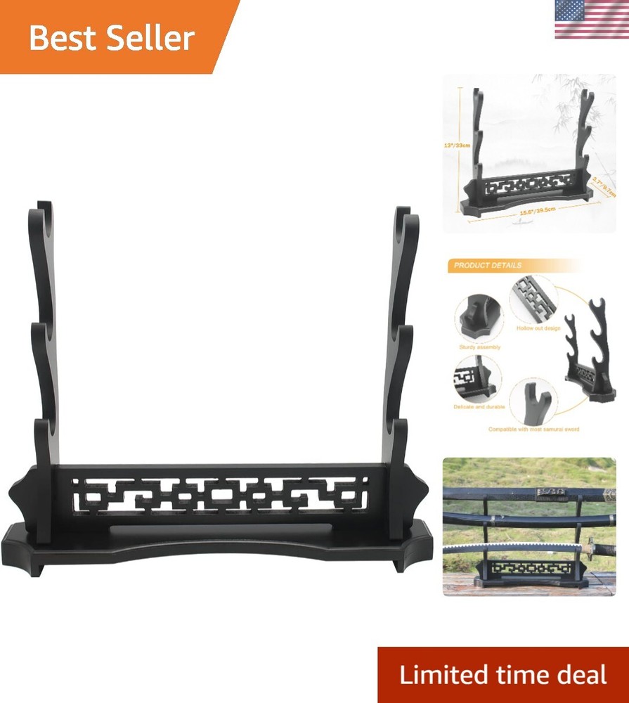 Sword Stand Three-Tier Sword Holder, Desktop Samurai Sword Katana Gladiator A...