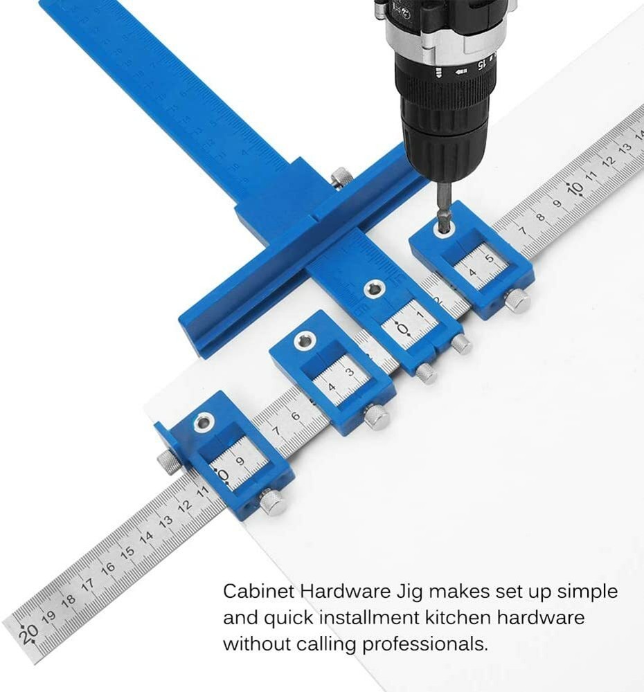 Drill Punch Locator Cabinet Hardware Jig Template Woodworking Drilling Tool