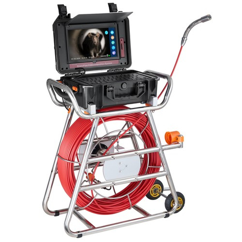 Sewer Camera 328 Ft/100M Self-Leveling Drain Camera with 10.1" Touchscreen