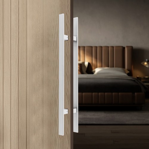 NEWStainless Steel Double Sided Push Pull Door Handle, H-shaped Door Pull Handle