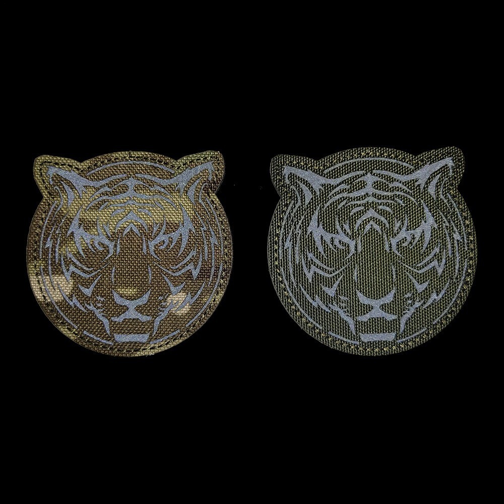 Reflective IR TIGER FACE/HEAD MILITRAY TACTICAL HOOK LOOP PATCH CP TAN DESERT