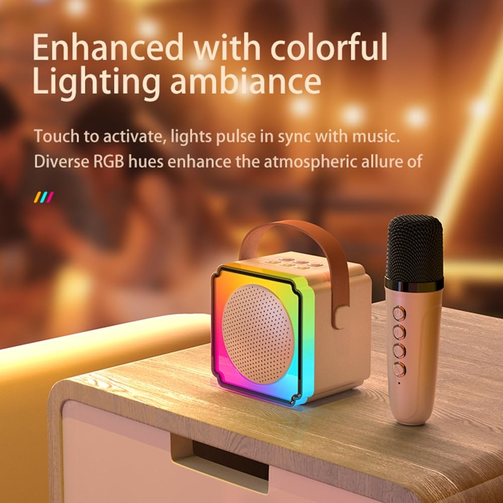 Karaoke Machine, Portable Bluetooth Karaoke Speaker with 2 Wireless Microphon...