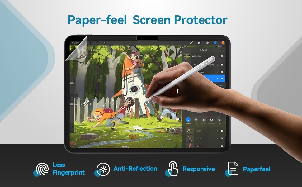 Penstudio Paper-Feel Screen Protector for iPad 7/8/9 | Anti-Glare