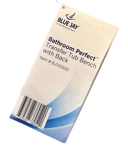 Bathroom Perfect Transfer Bench with Back, Blue Jay Cs/2