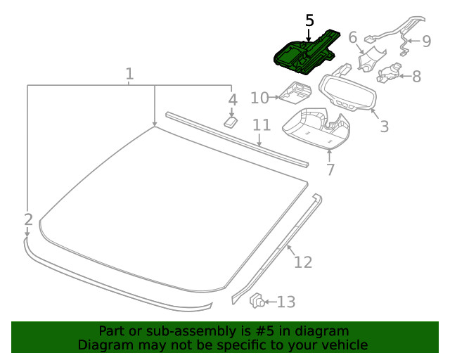 Genuine GM Interior Rear View Mirror Bracket 13389494