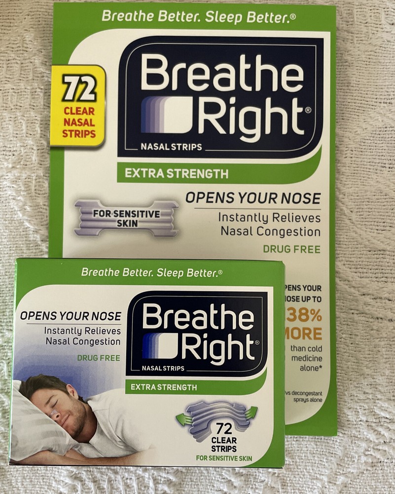 Breathe Right Extra Strength Nasal Strips 72 CLEAR Strips
