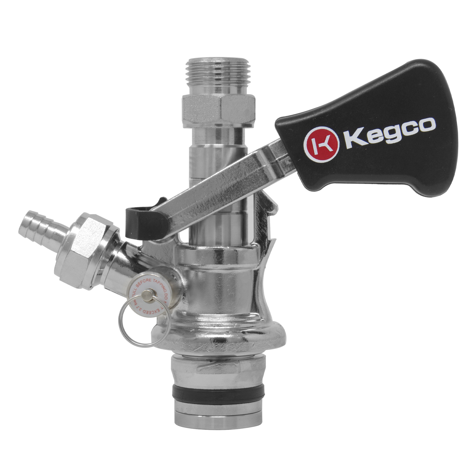 Kegco KT4103W-U - U System Keg Tap Coupler Black Lever Handle
