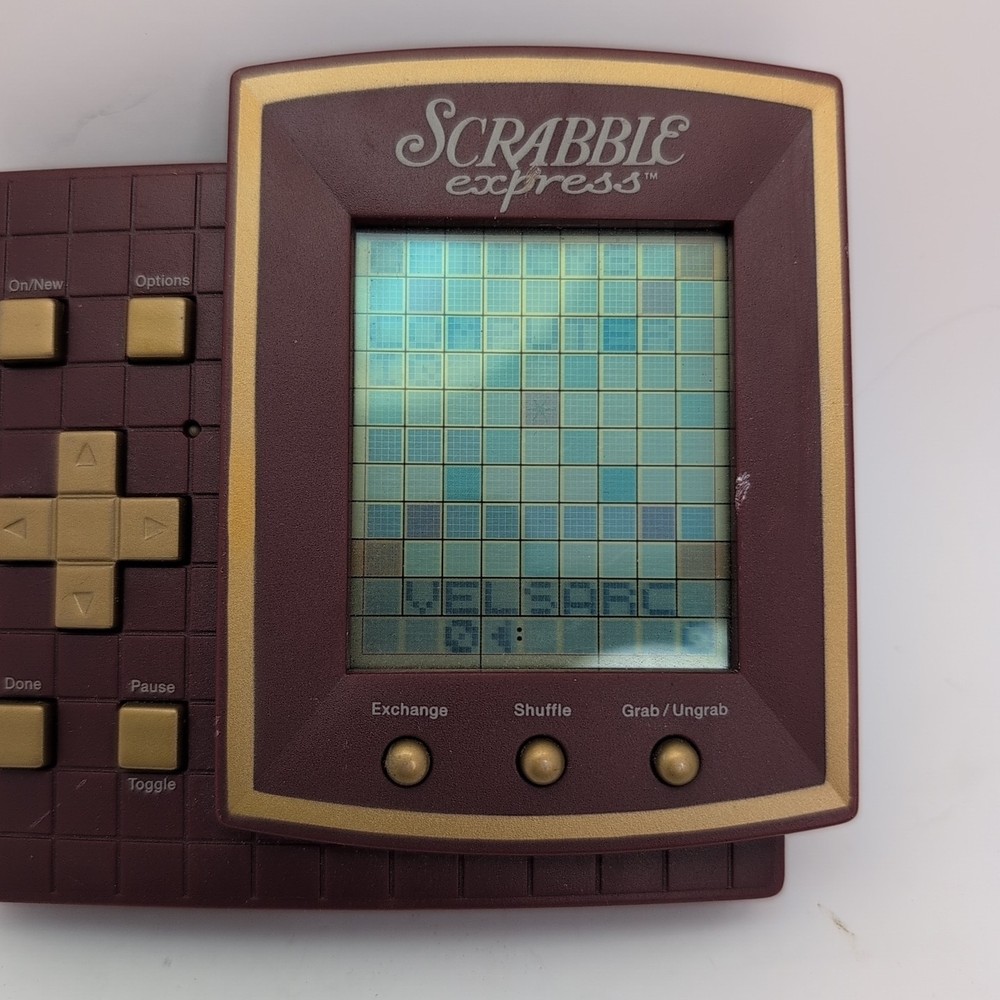 Scrabble Express Electronic Handheld Game Hasbro 1999 Tested & Works