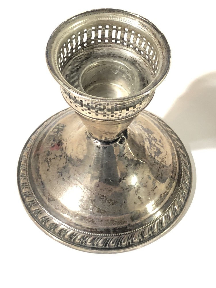 Vintage 3.5” Raimond Sterling Silver Weighted Candle Holders 408 grams NICE