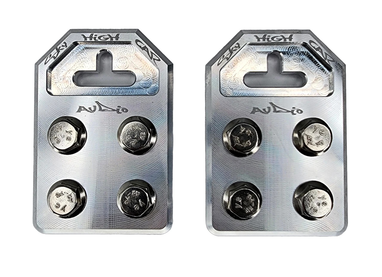 Sky High Car Audio Flat Battery Terminals Multi Spot 4 Connector Pair Aluminum