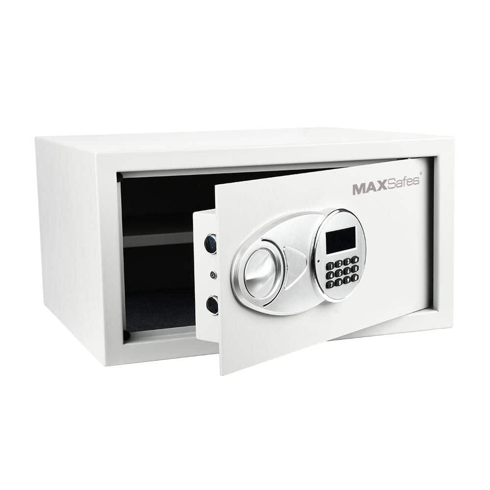 MAXSafes 1.0 cu. ft. Safe w/ Electronic Keypad Lock Access, White