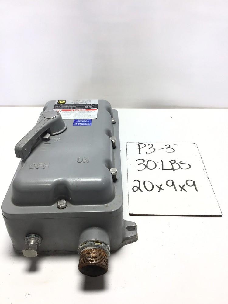 Square D Enclosed Disconnect Switch 100A 3-Pole 600VAC