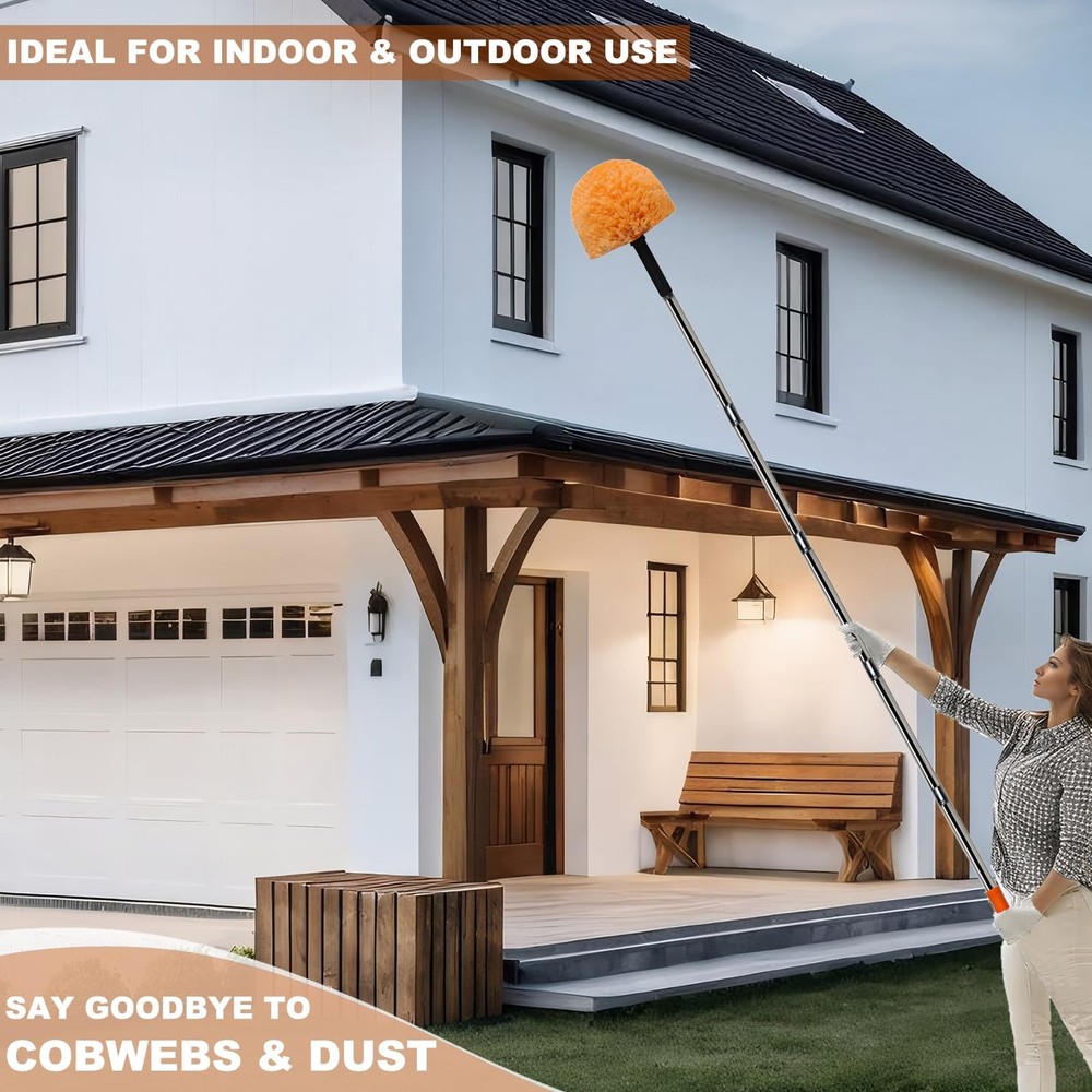 2 Pack Twist-On Cobweb Duster Head Brush – High Efficiency Spider Brush with ...