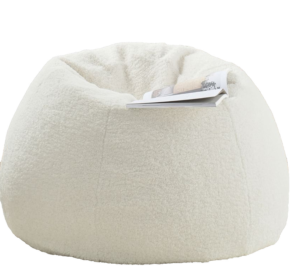 Pottery Barn Teen Teddy Bear Faux Fur Bean Bag Slipcover Only Lg Ivory NEW $169