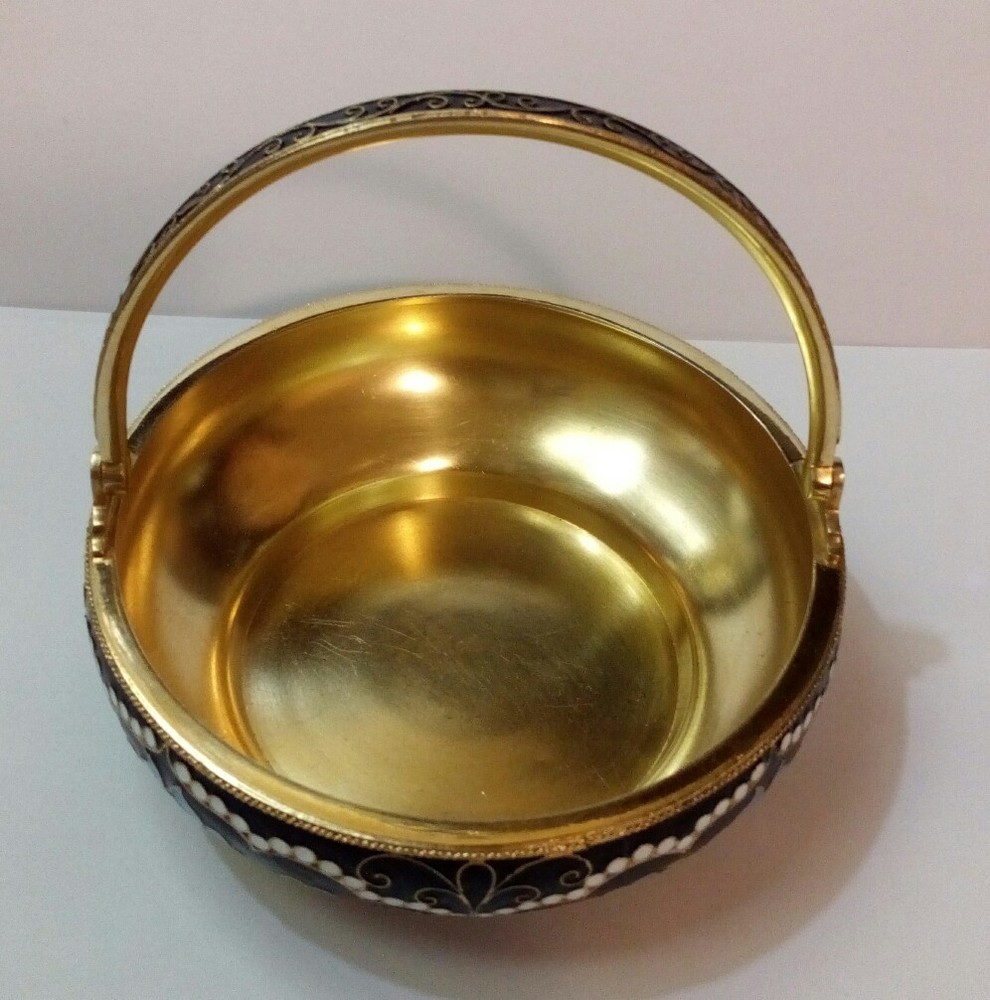 Soviet Russian 916 silver enamel Sugar Bowl