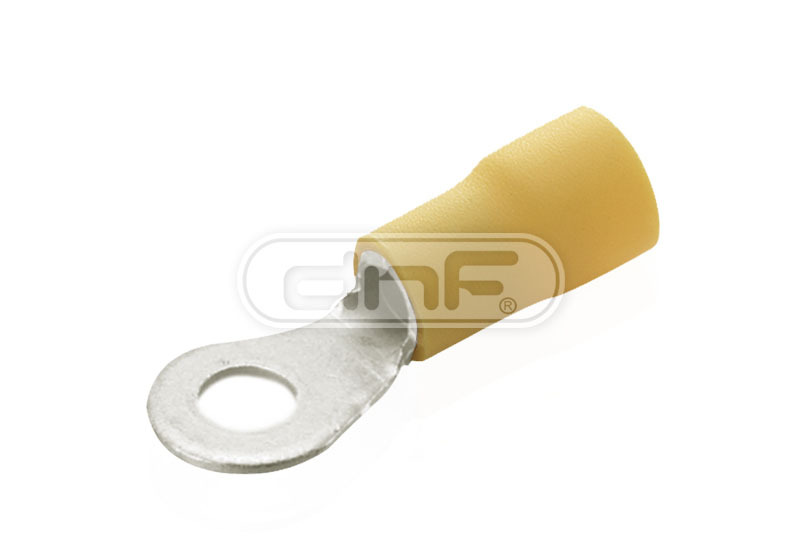 100 PACK 12 - 10 AWG VINYL RING TERMINALS 3/8" STUD COPPER ELECTRICAL CONNECTORS