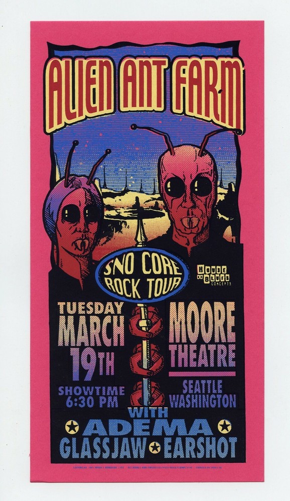 Alien Ant Farm Handbill Sno Core Rock Tour 2002 Mar 19
