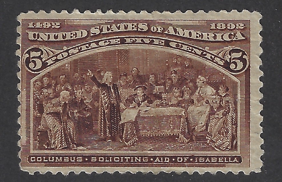 1893 US #234  MHH  CV $55  Hinge remnants