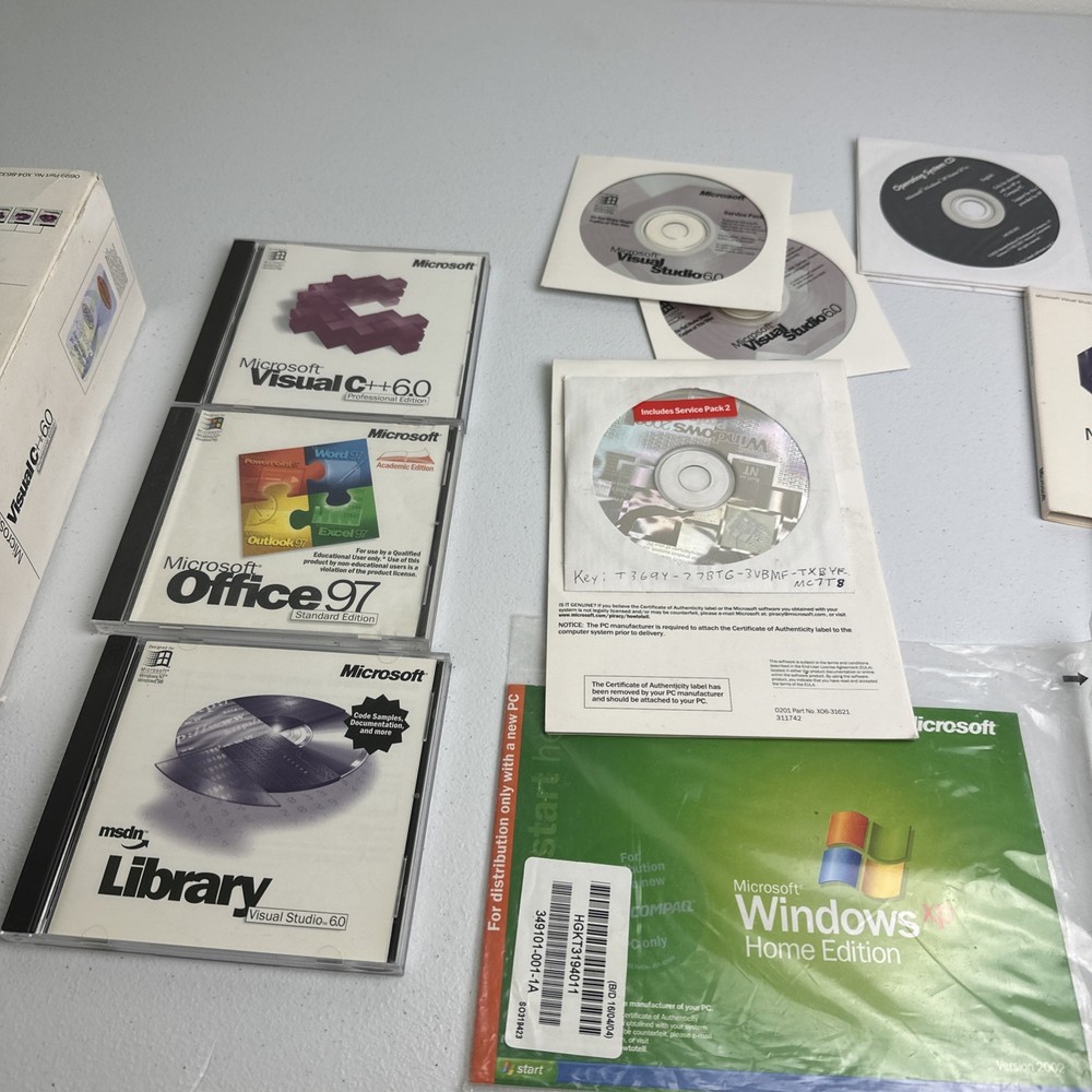 Microsoft Visual C++ 6.0 Professional Edition 1999 CD-ROM Windows