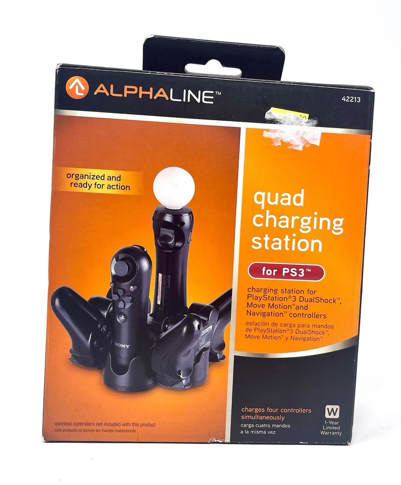 PS3 PlayStation Quad Charging Station for Controllers Alpha Line Open Box