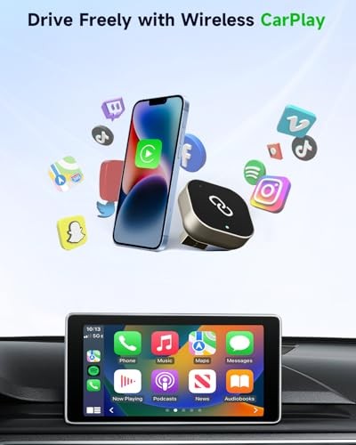 Wireless CarPlay Adapter – 2025 Upgraded Mini Design, Fast Pairing, Stable