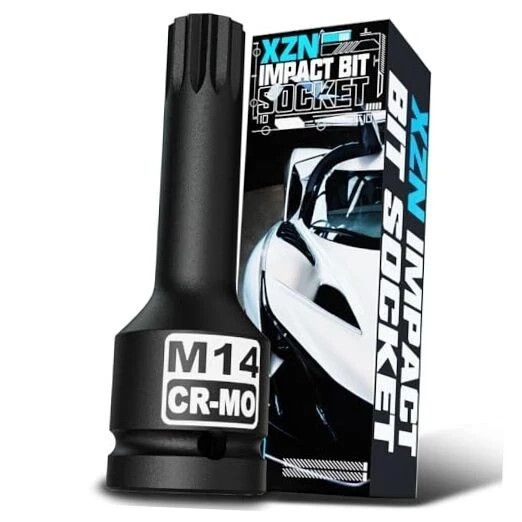 1/2" Drive M14 XZN Bit Socket, Triple Square Spline Bit Socket, 1/2" M14 Deep