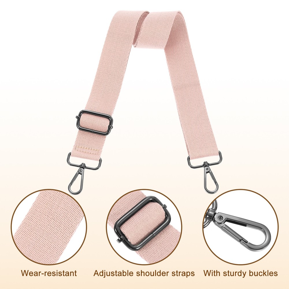 3.8cm Wide Shoulder Straps, Pink, Black Pull Core Buckle