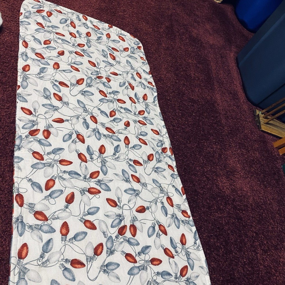 Christmas Fabric Table Runner Reversible Print 39” X 14”