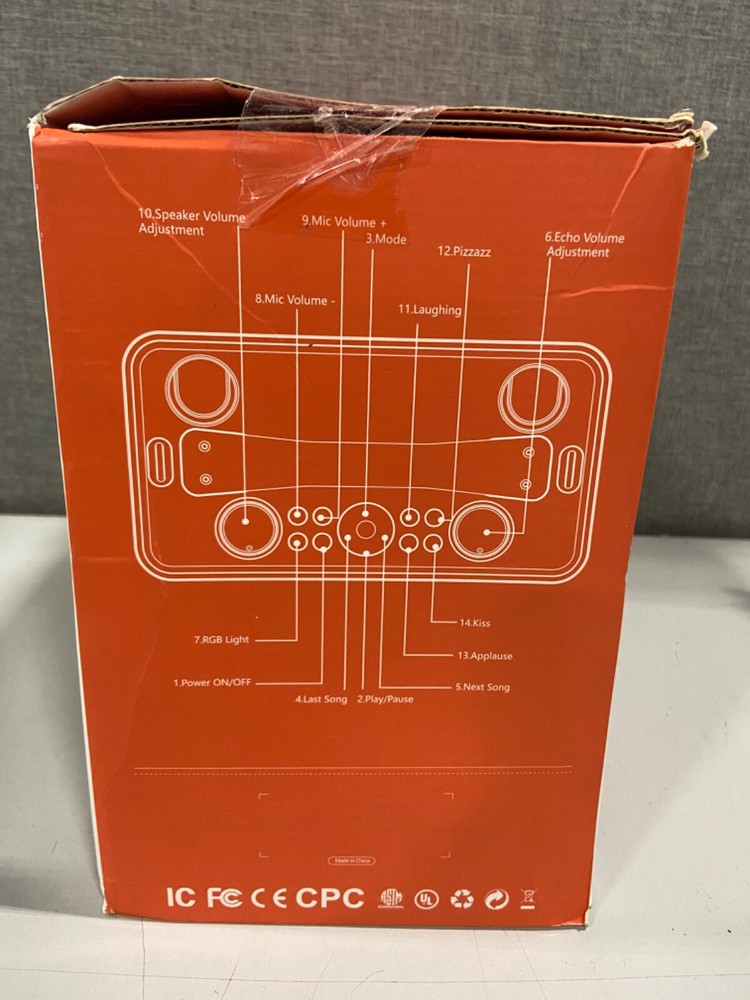 Portable Karaoke Machine with 2 Wireless Microphones Bluetooth Record