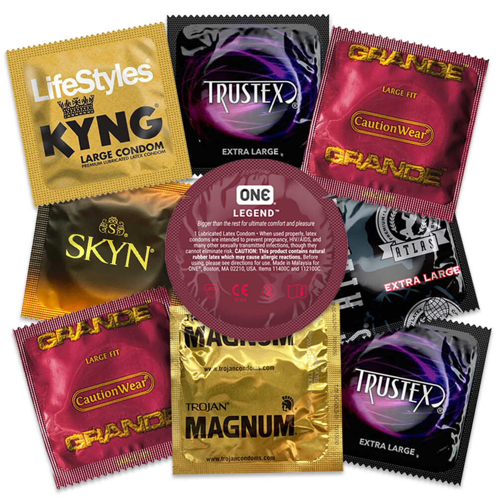 📏 Extra Large XXL Assorted Condoms, 42-Count + 💧FREE LUBE💧