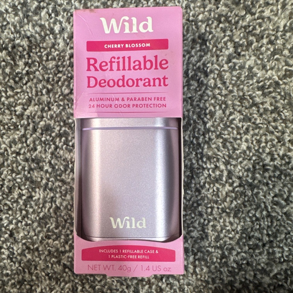 Wild Refillable Deodorant Starter Kit Pink Case Cherry Blossom