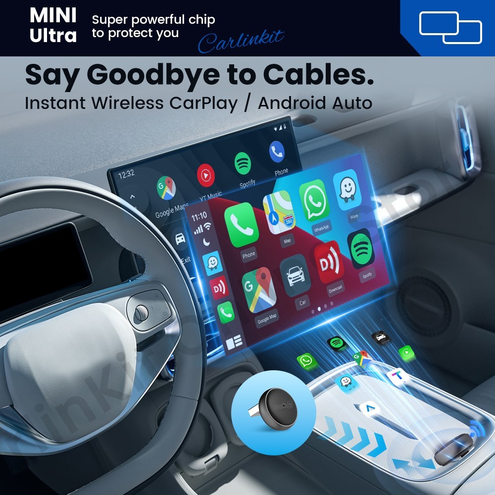 CarlinKit Mini ULTRA 🛜Wireless Compact Apple CarPlay & Android Auto Wireless
