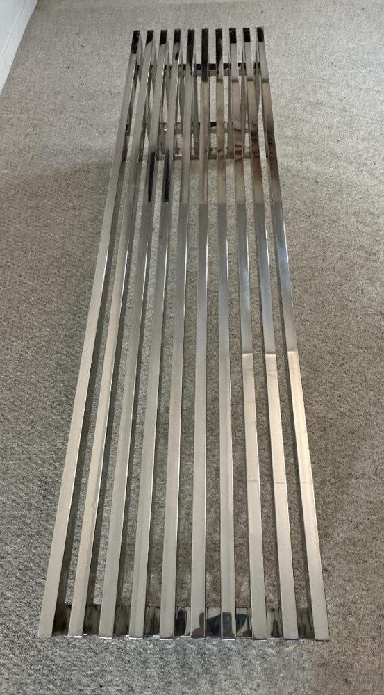 Mid-Century Modern Chrome Slatted Bench