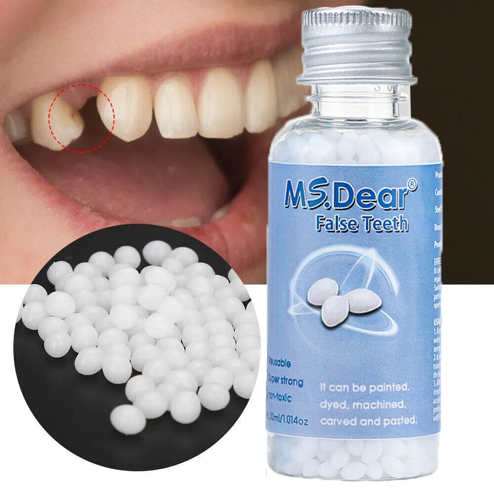 2× Resin False Teeth Solid Glue Temporary Tooth Gap Filler Tooth Repair Moldable