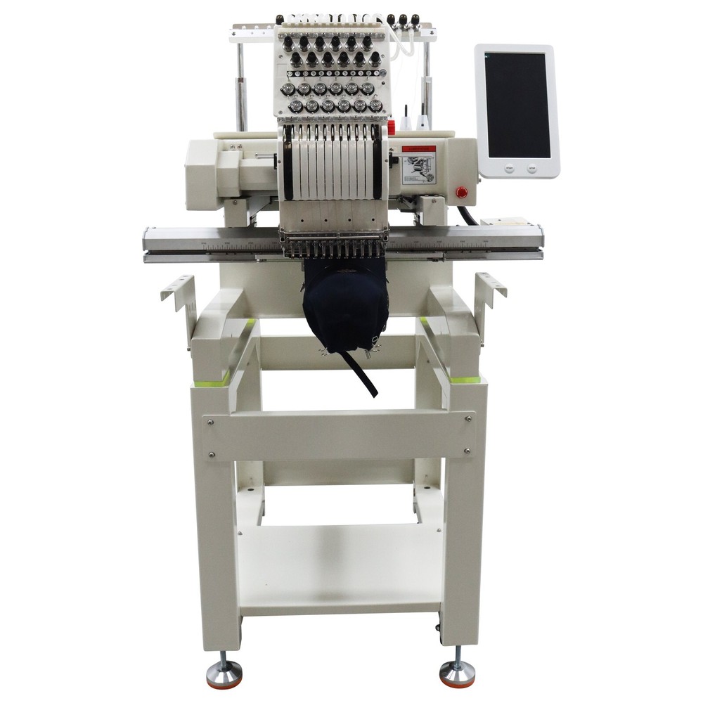 Commercial Home Automatic Flat Hat Embroidery Machine Single Head 12 Needles