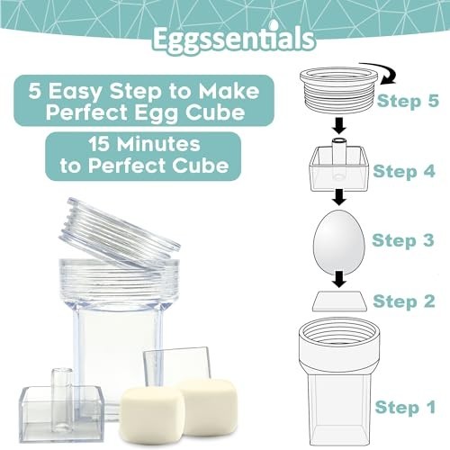 Pack of 3 Egg Shapers - Square Egg Mold for Hard Boiled Eggs - Egg Dicer & Press